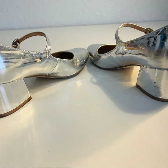 Steve Madden Metallic Silver Block Heels - Picture 4 of 6